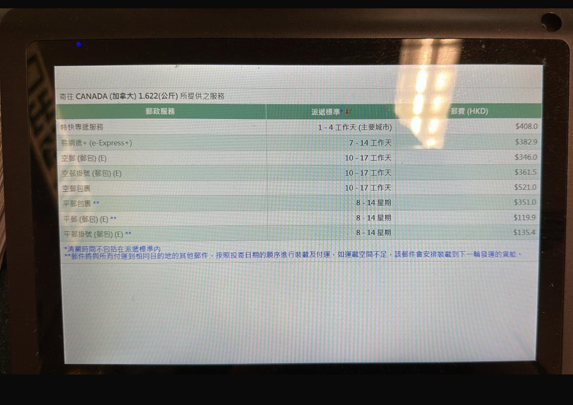 Pepero Shipping fees - HKG to CA