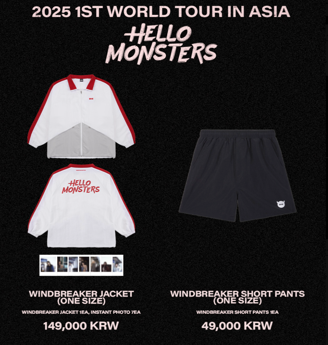 BABYMONSTER 1st WORLD TOUR <HELLO MONSTERS> - WINDBREAKER JACKET / SHORT PANTS