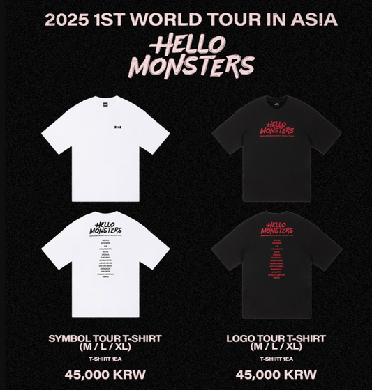 BABYMONSTER 1st WORLD TOUR <HELLO MONSTERS>  - 08 SYMBOL TOUR T-SHIRT / LOGO TOUR T-SHIRT (M / L / XL)
