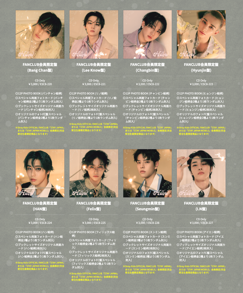 Stray Kids JAPAN 3rd Mini Album - Hollow / FC Edition ENCORE