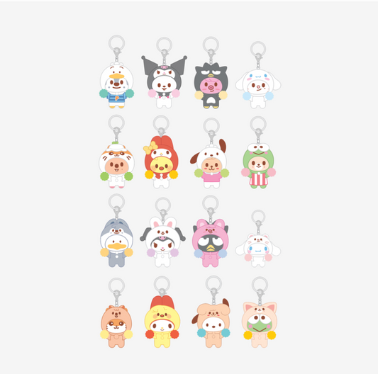 SECRET FLOCKED FIGURE KEYRING (CHEER UP Ver.) - SKZOO X SANRIO CHARACTERS