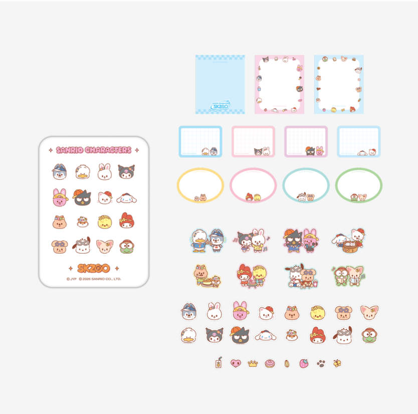 TIN CASE STICKY NOTE SET - SKZOO X SANRIO CHARACTERS