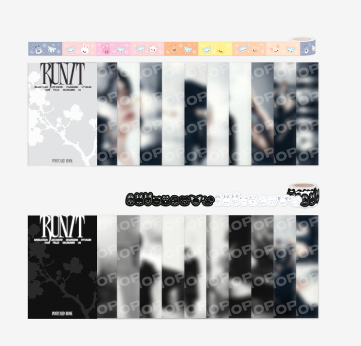 POSTCARD BOOK & ROLL STICKER SET - RUN IT