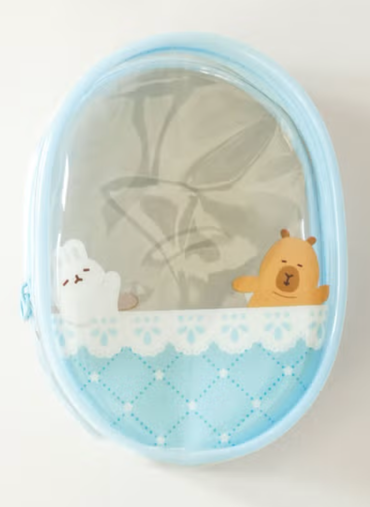 Blue & White Transparent Pouch